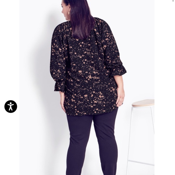 Arna York collection size 22/24 tunic. Black and tan splatter pattern nwt - Picture 4 of 9